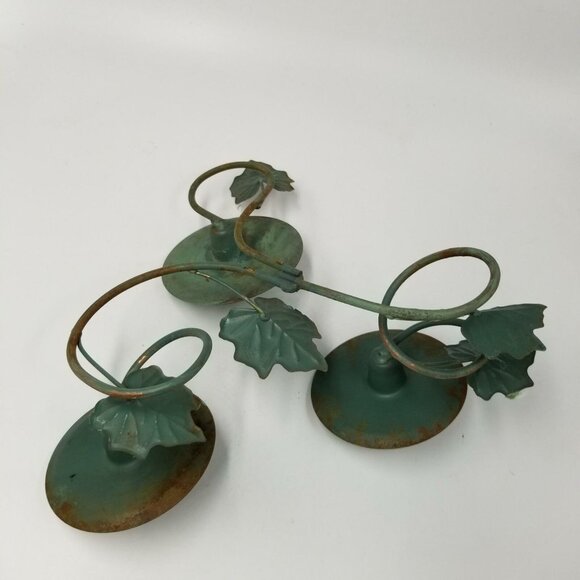 Vtg Homco 12009b Candlestick Pedestal Centerpiece Green Ivy Three Tiers - Picture 2 of 7